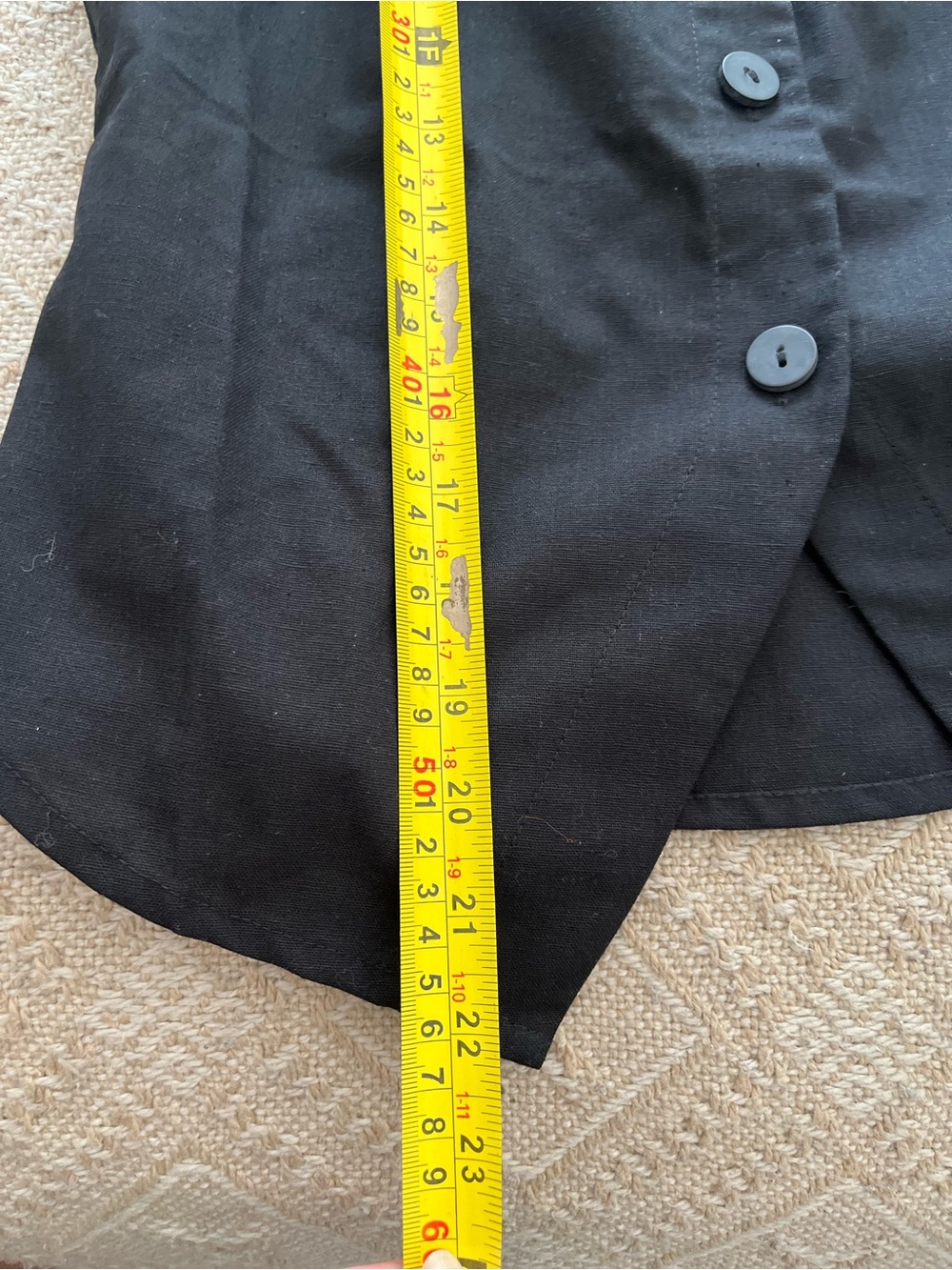 NWT Commense Black Linen Blend Button Front Vest Top Minimalist Sleeveless - Picture 6 of 6